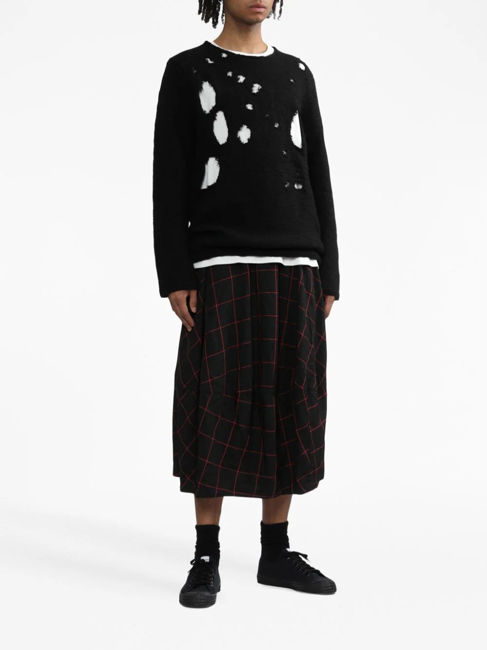 DISTRESSED-EFFECT WOOL JUMPER - 2