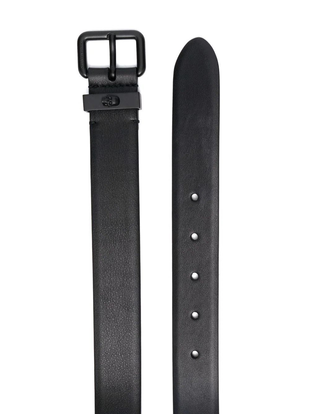 Skull leather buckle belt - 2