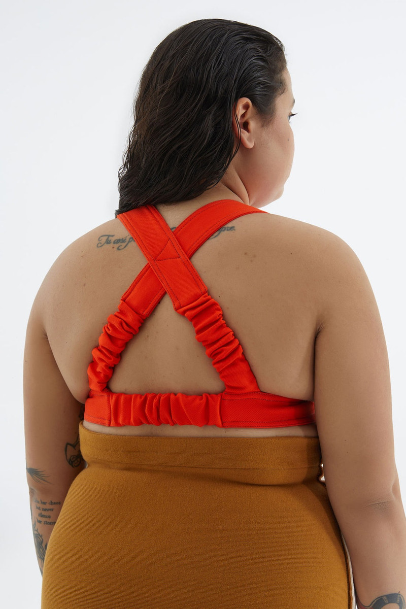 FLUO ORANGE STRETCH BRA TOP 5