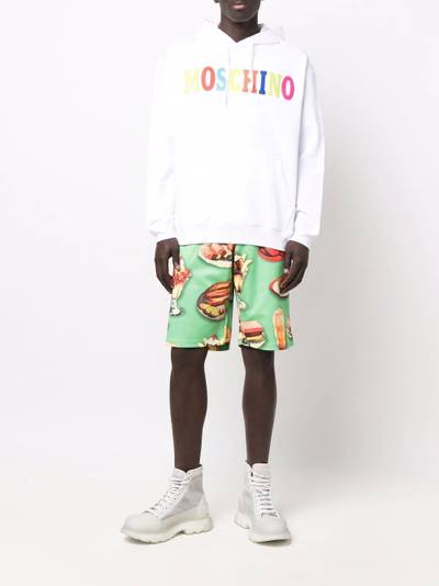 Moschino food-print track shorts outlook