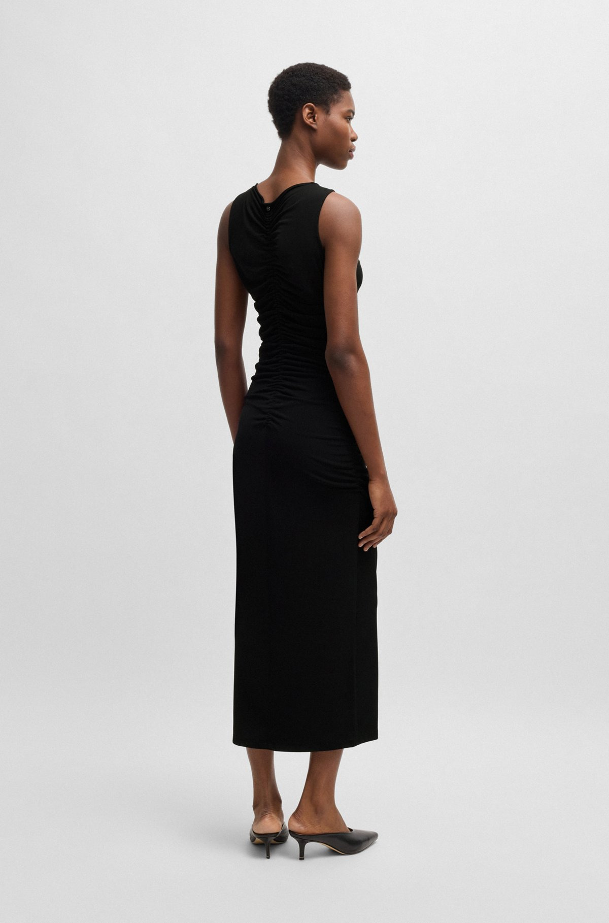 JERSEY DRESS WITH GATHERING AND CUT-OUT DETAIL - 5