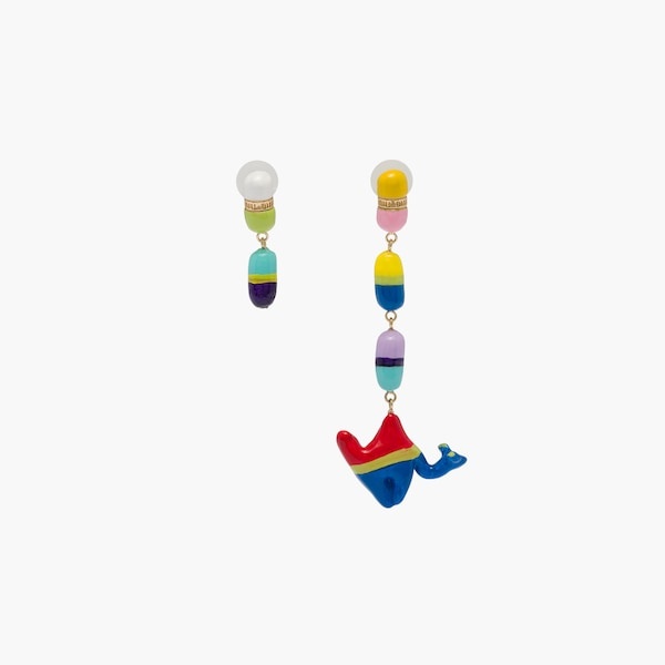 Metal and resin earrings - 3