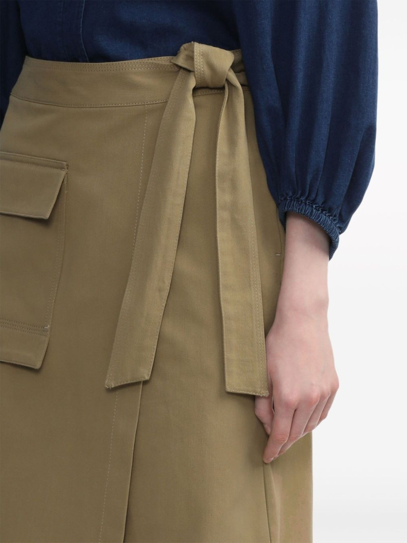tie-fastening cotton midi skirt 5