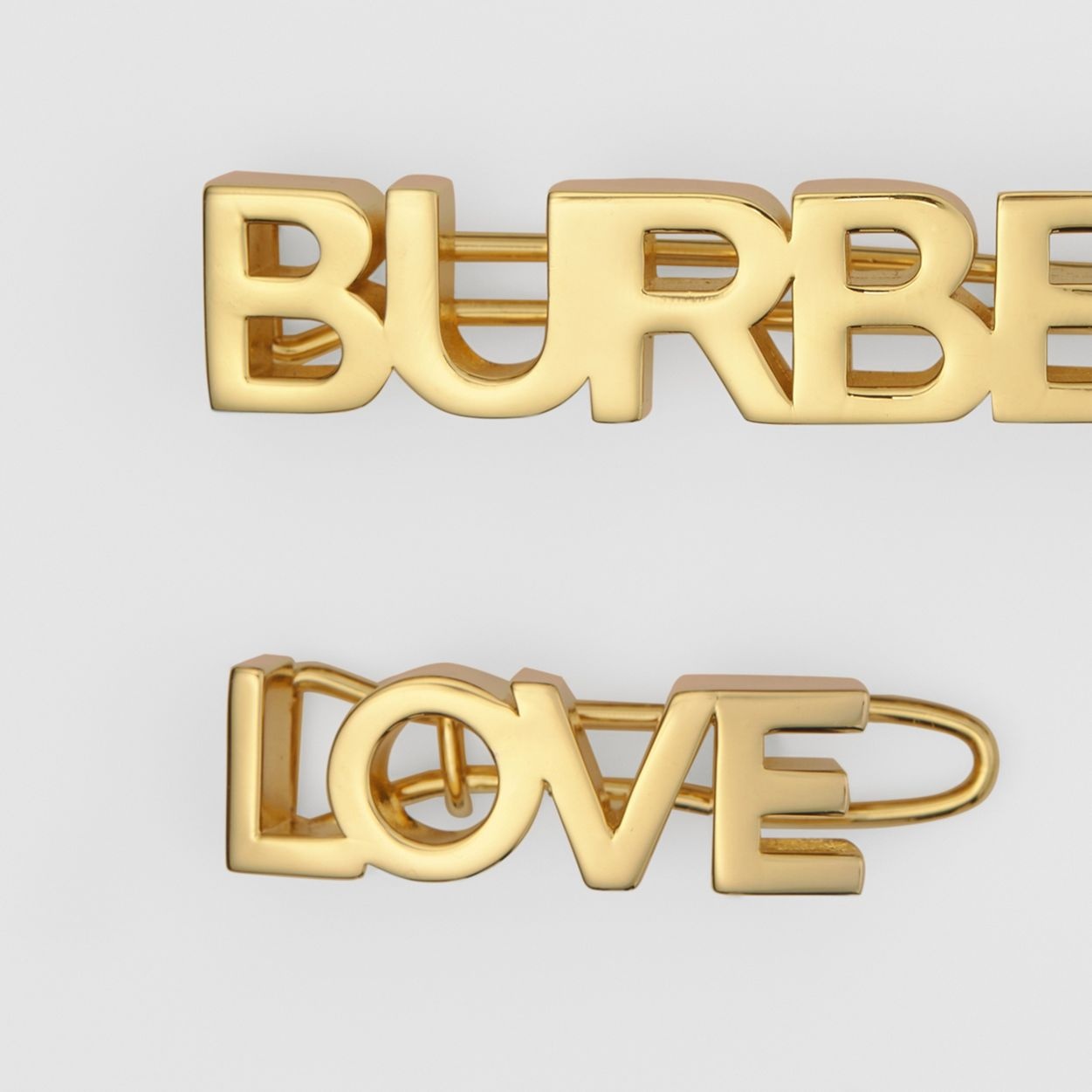 Gold-plated Logo and Love Hair Clips - 2