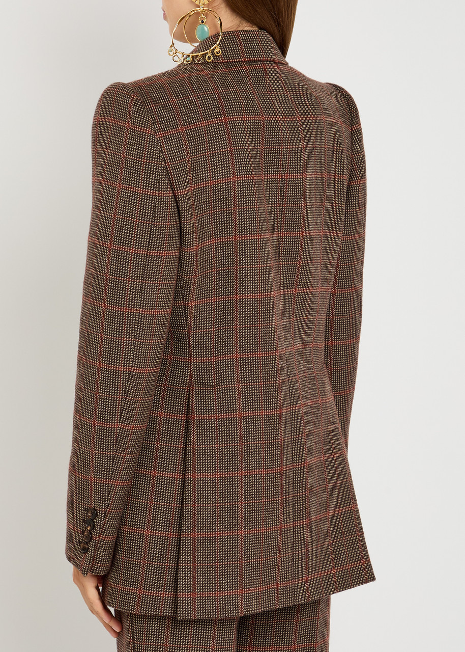 Chloe Checked Wool Blazer - 3