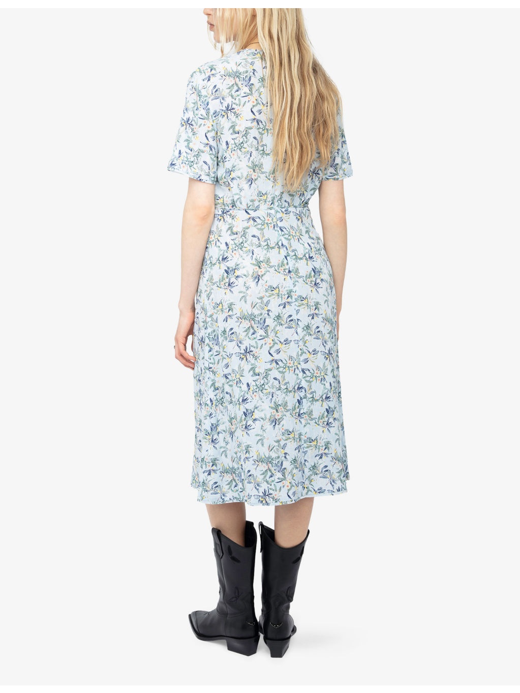 Rhodral V-Neck Floral-Print Woven Midi Dress - 4