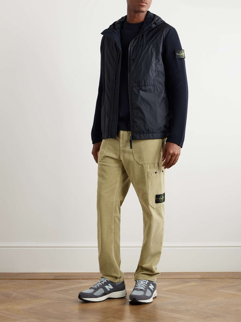 Stone Island Logo-Appliquéd Crinkle Reps Nylon and Ribbed Wool PrimaLoft® Hooded Jacket outlook