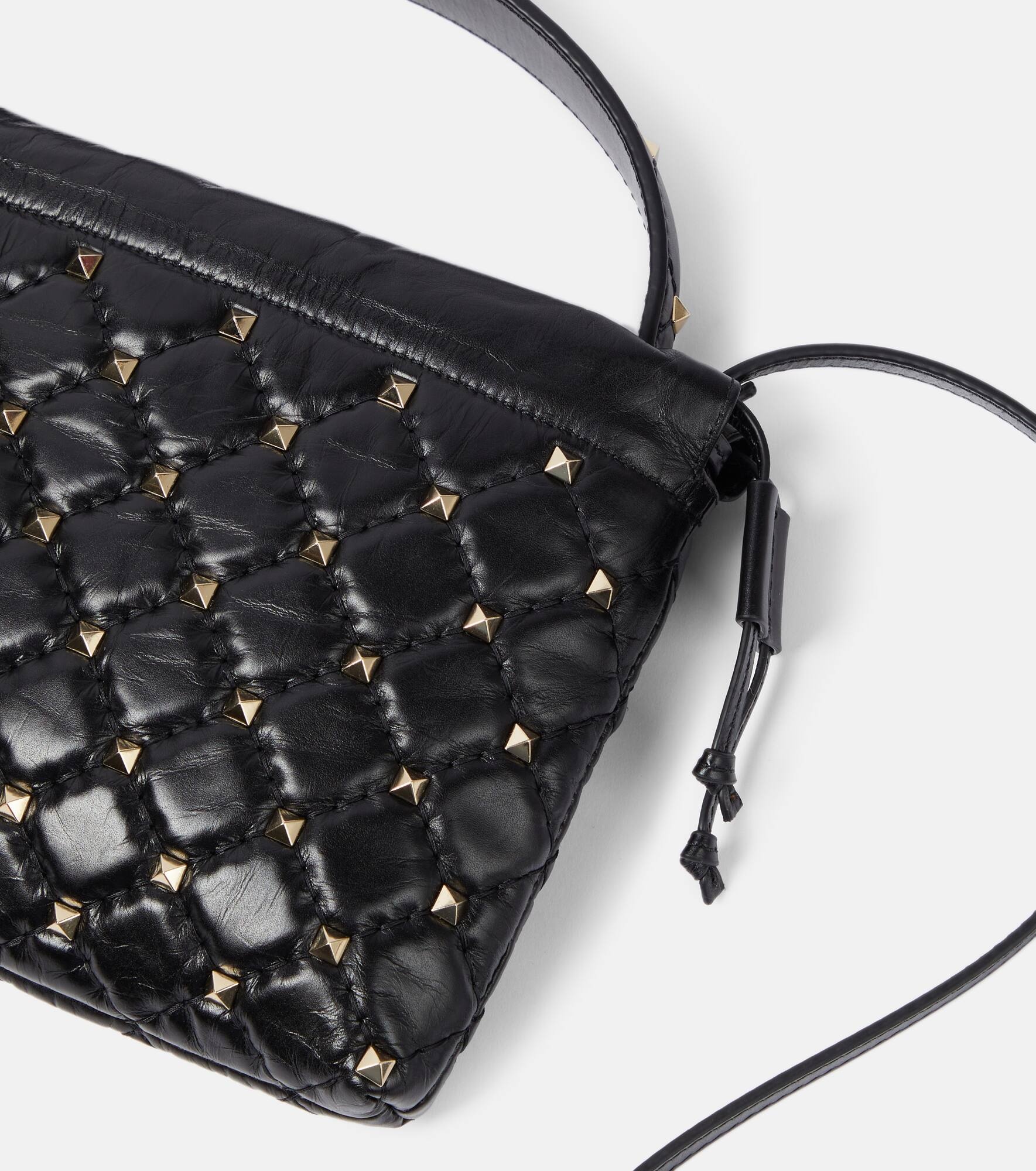 Embellished leather shoulder bag - 6