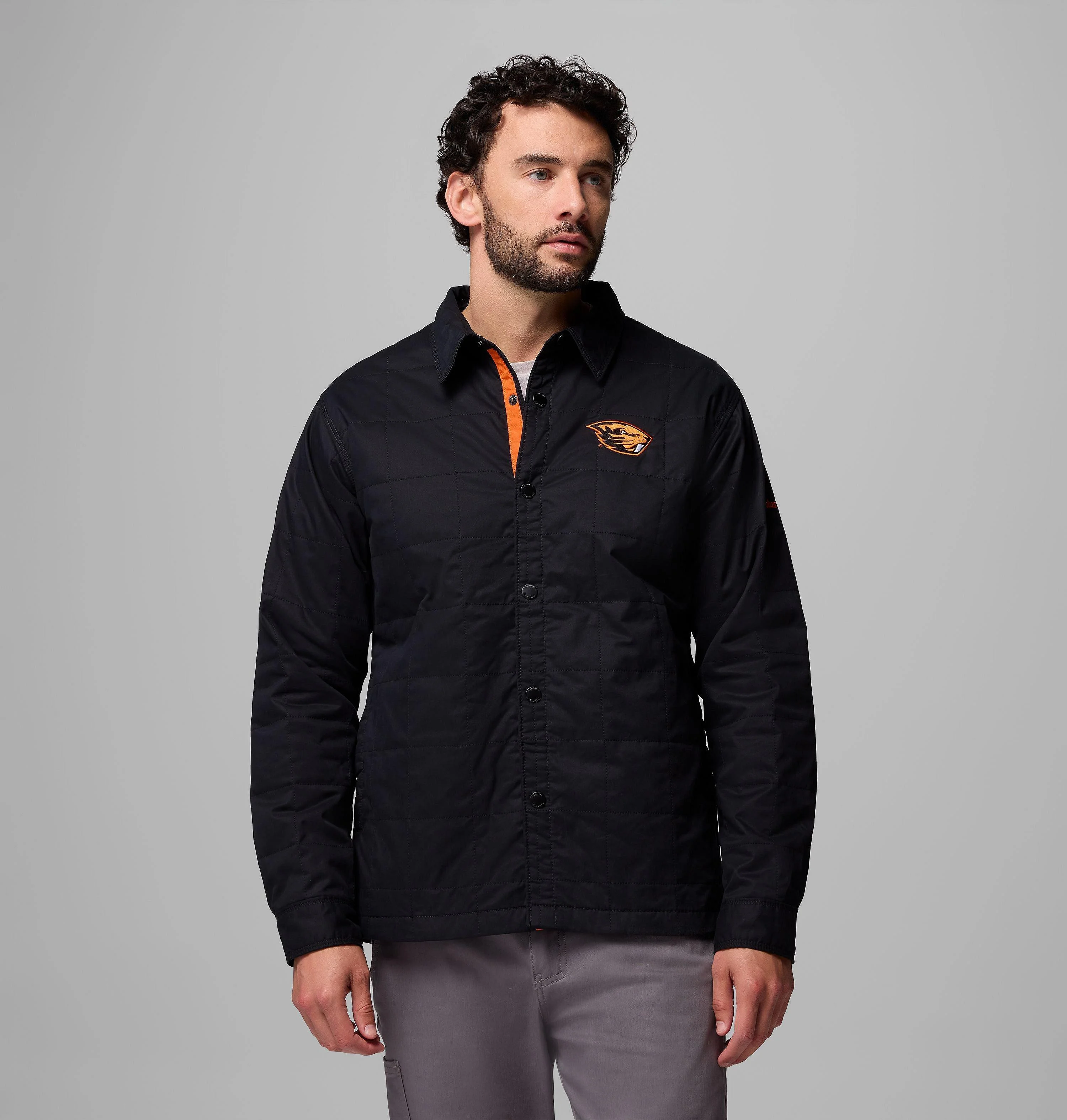 Men's Collegiate Campus Roam Quilted Shirt Jacket - Oregon State - 1