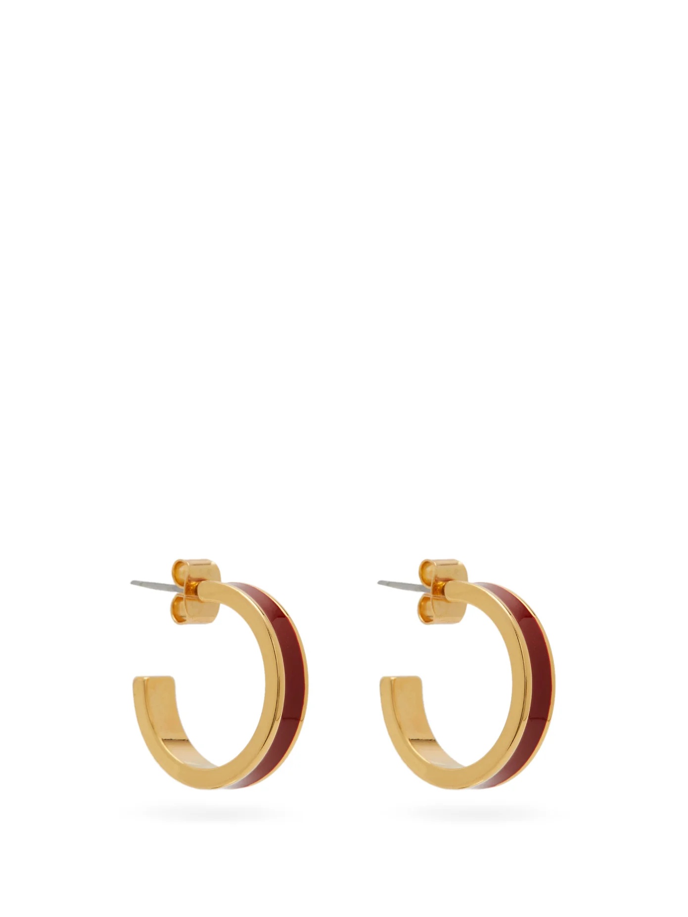 Casablanca metal and resin hoop earrings - 1