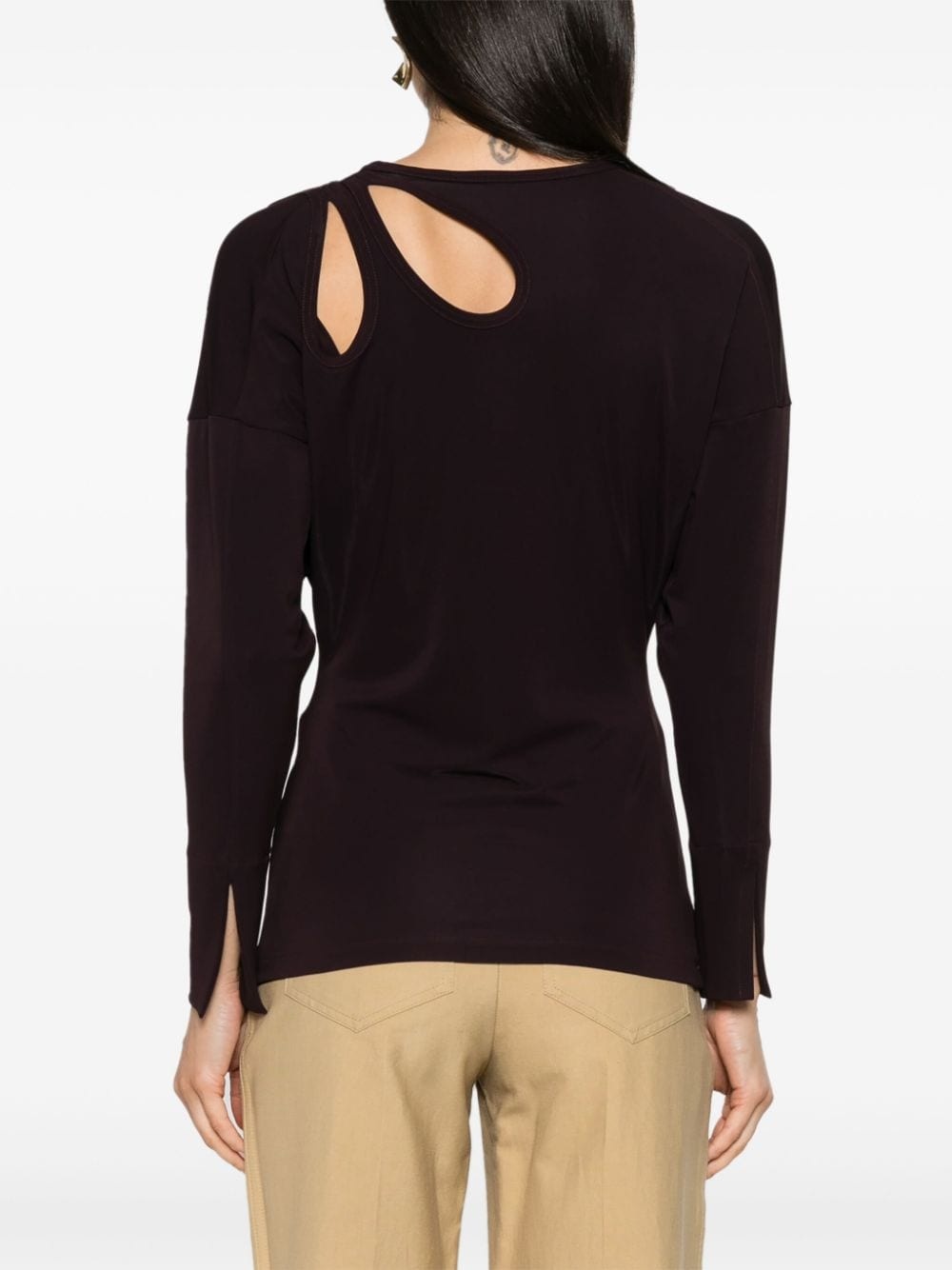 cut-out jersey top - 4