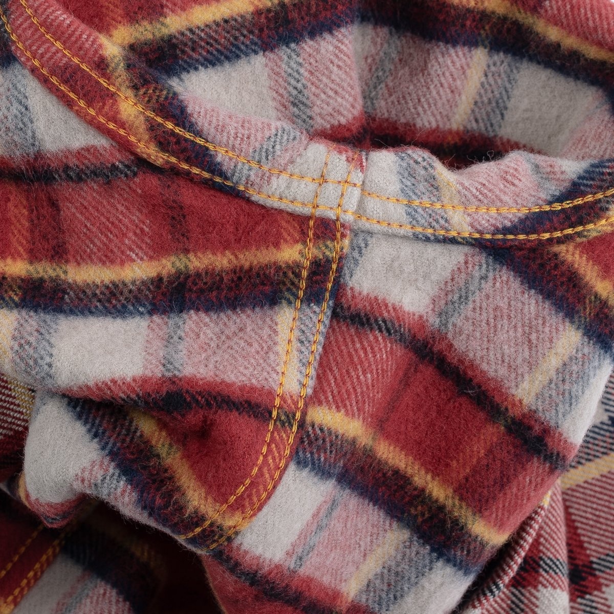 Ultra Heavy Flannel Classic Check Western Shirt - Red - 13