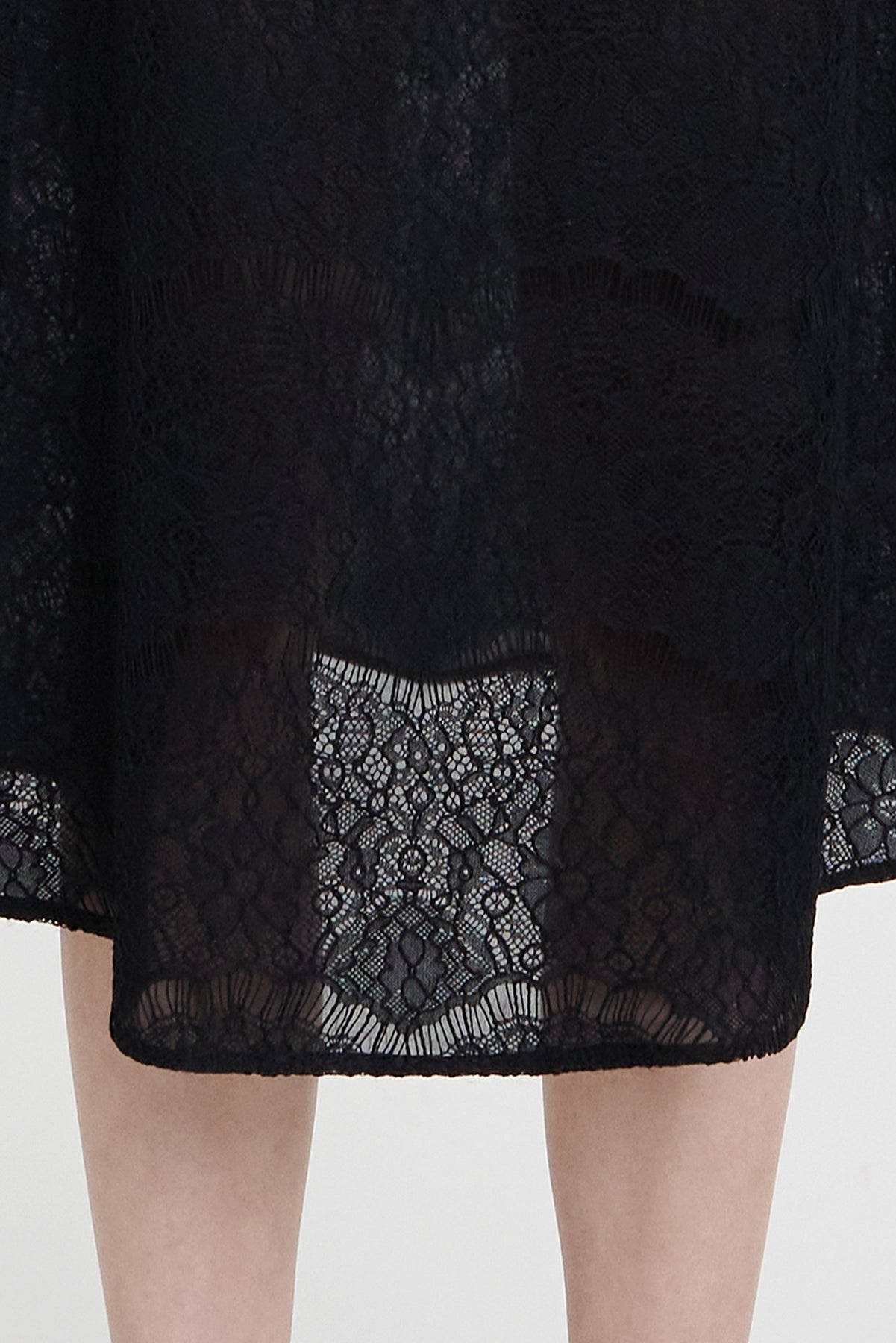 MIDI LACE SKIRT BLACK - 6