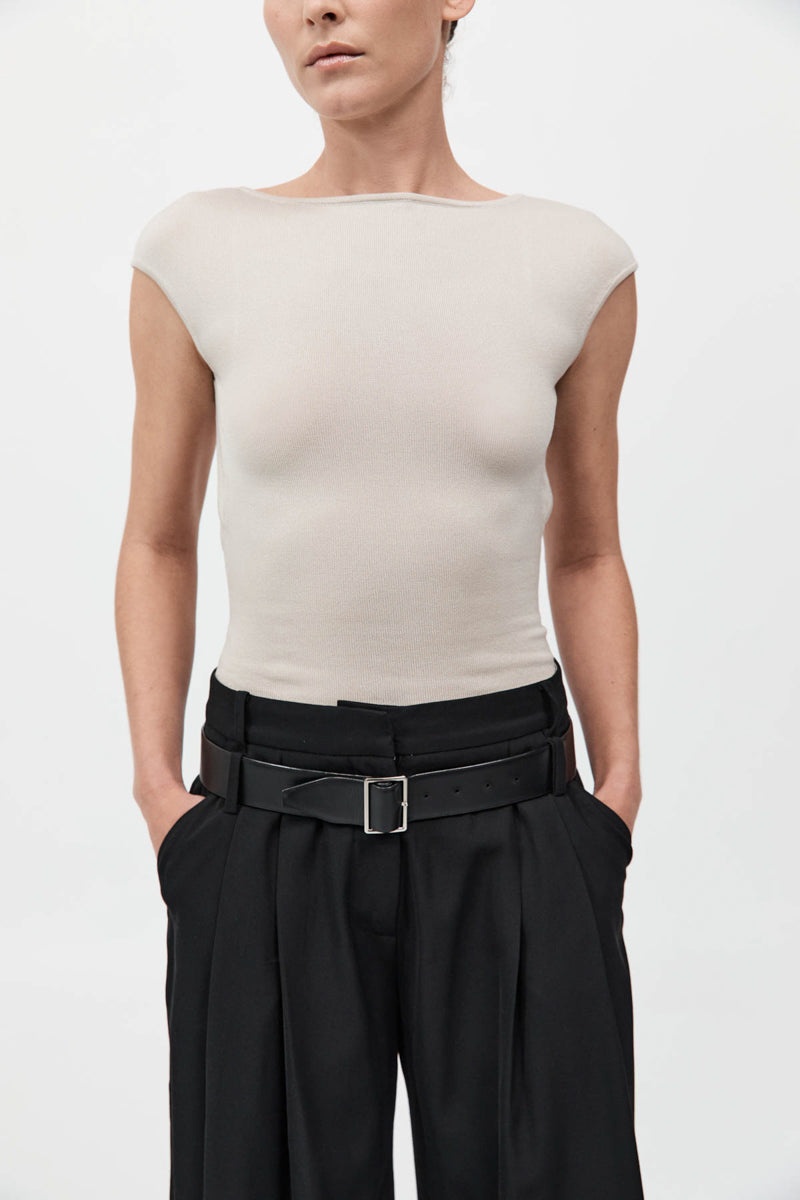 Sculpted Ballet Knit Top - Creme - 3