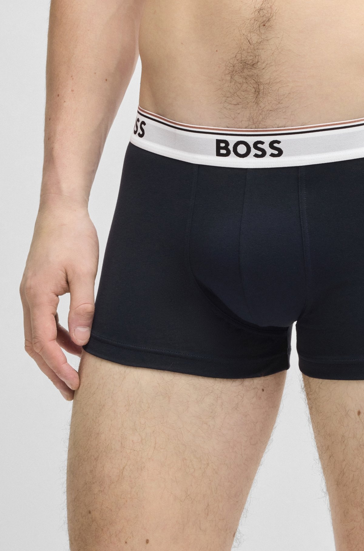 THREE-PACK OF STRETCH-COTTON TRUNKS WITH LOGO WAISTBANDS - 4