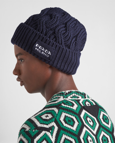 Prada Cable-knit wool beanie outlook