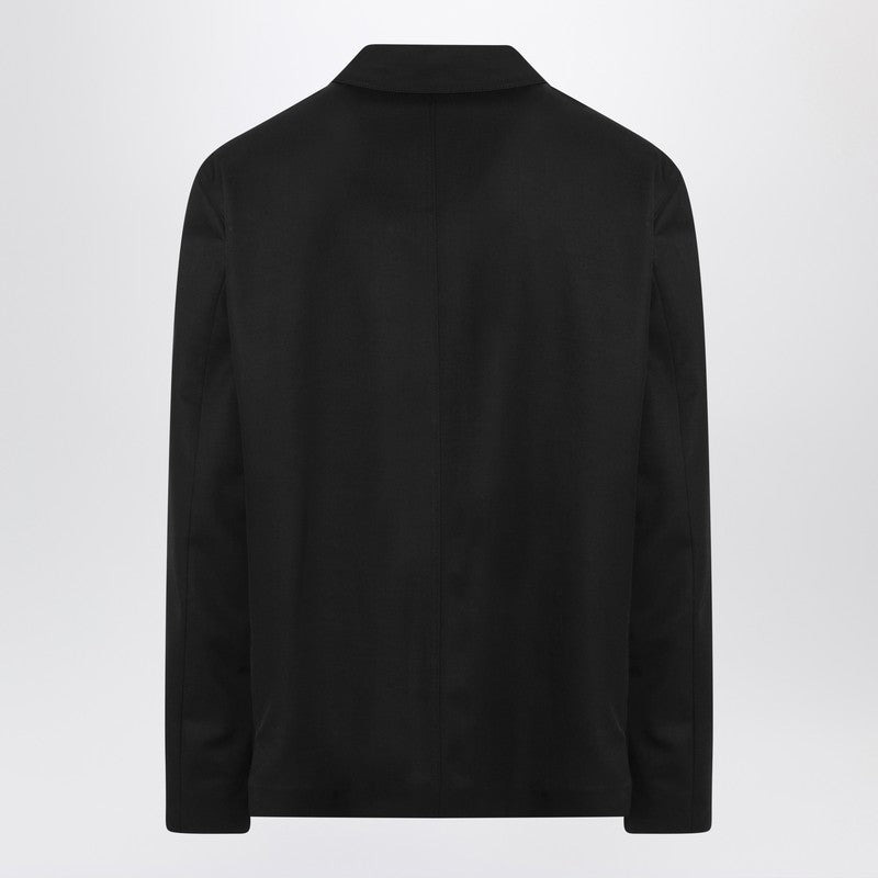 LEMAIRE Black overshirt jacket in wool blend - 2