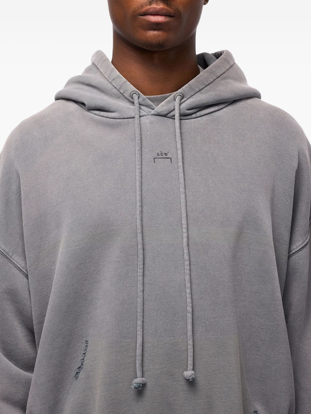 DISTRESSED COTTON HOODIE - 5