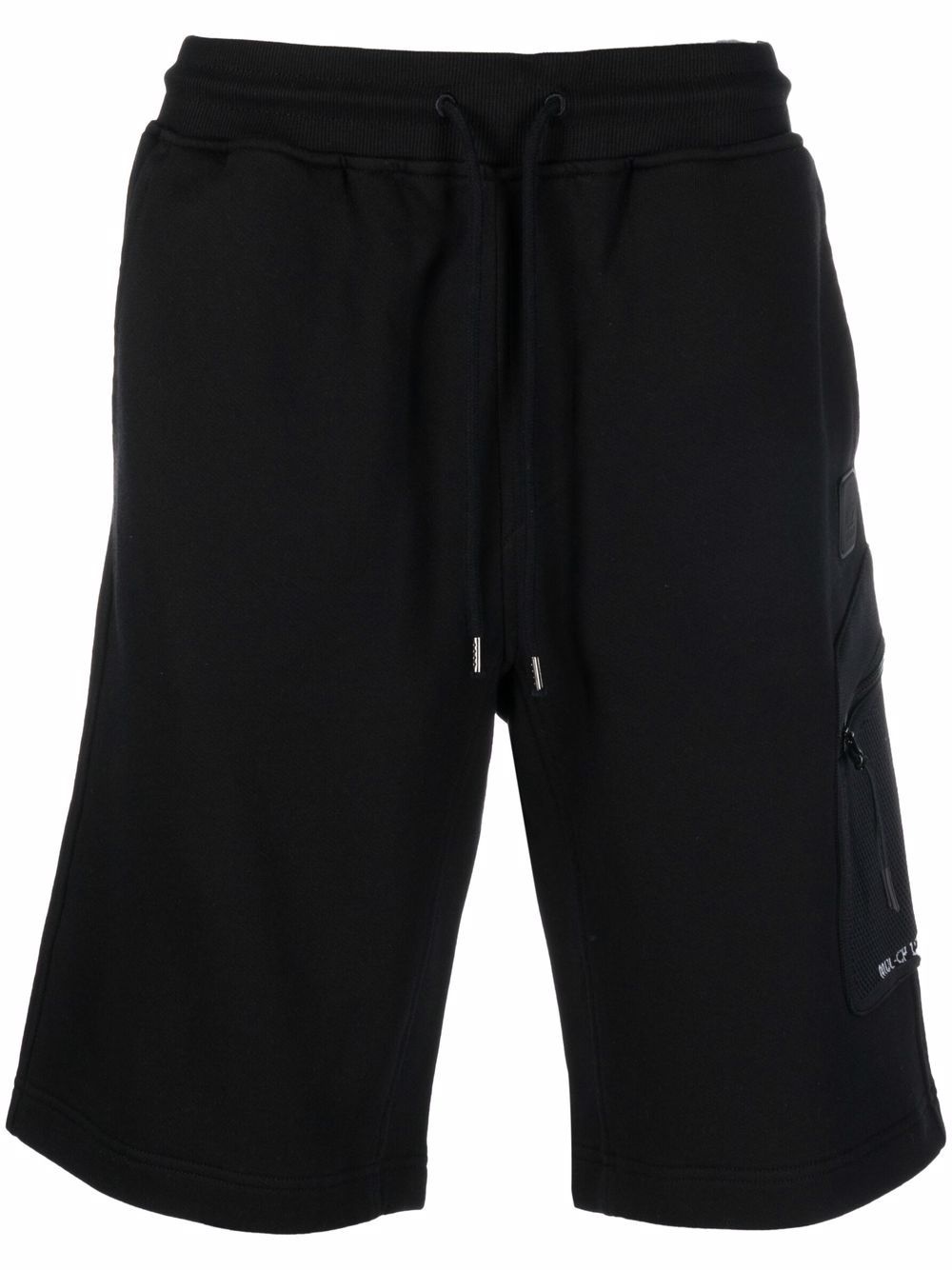 logo-patch cotton track shorts - 1