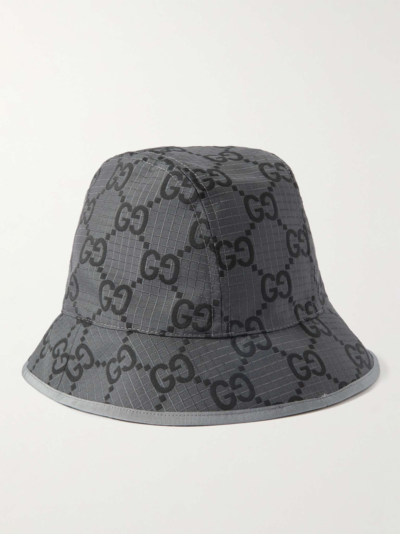 Logo-Jacquard Ripstop Bucket Hat 1