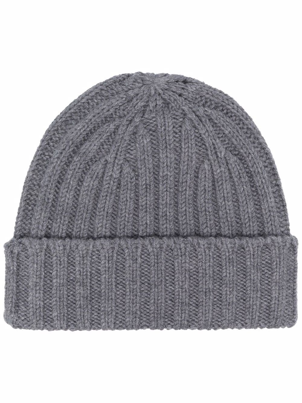 rib-knit beanie hat - 1