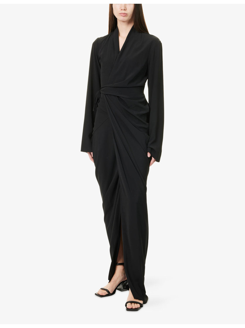 Rick Owens Wrap Draped Woven Gown outlook