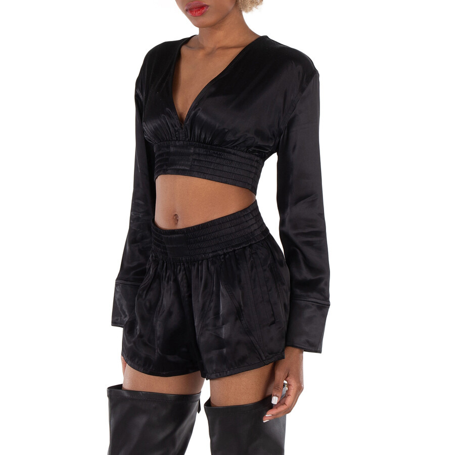 T by Alexander Wang Long-Sleeve Cropped Blouse - 5