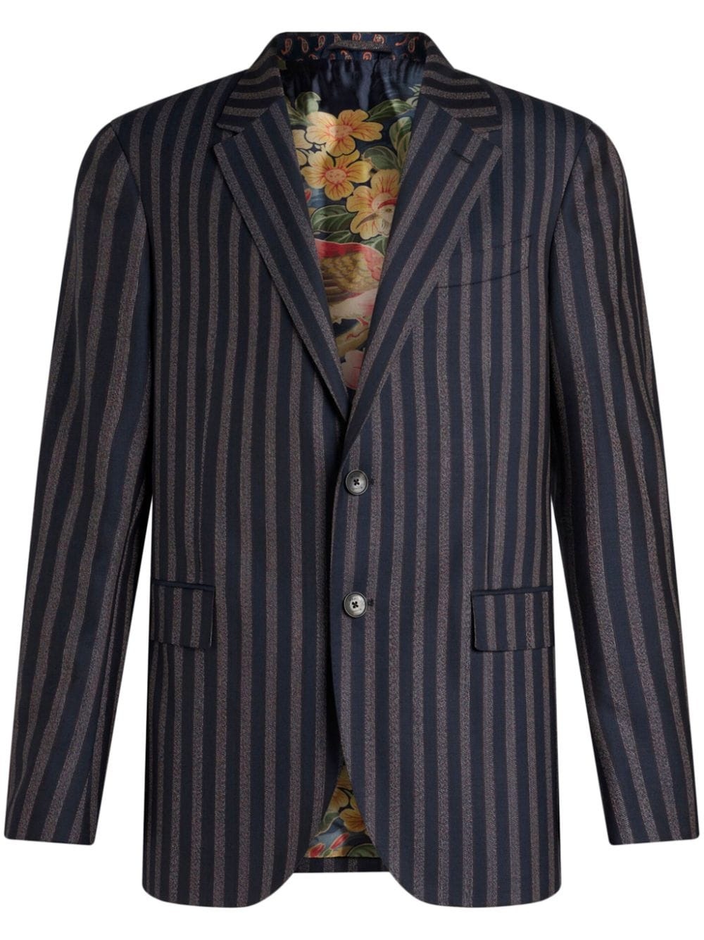 striped wool blazer - 1