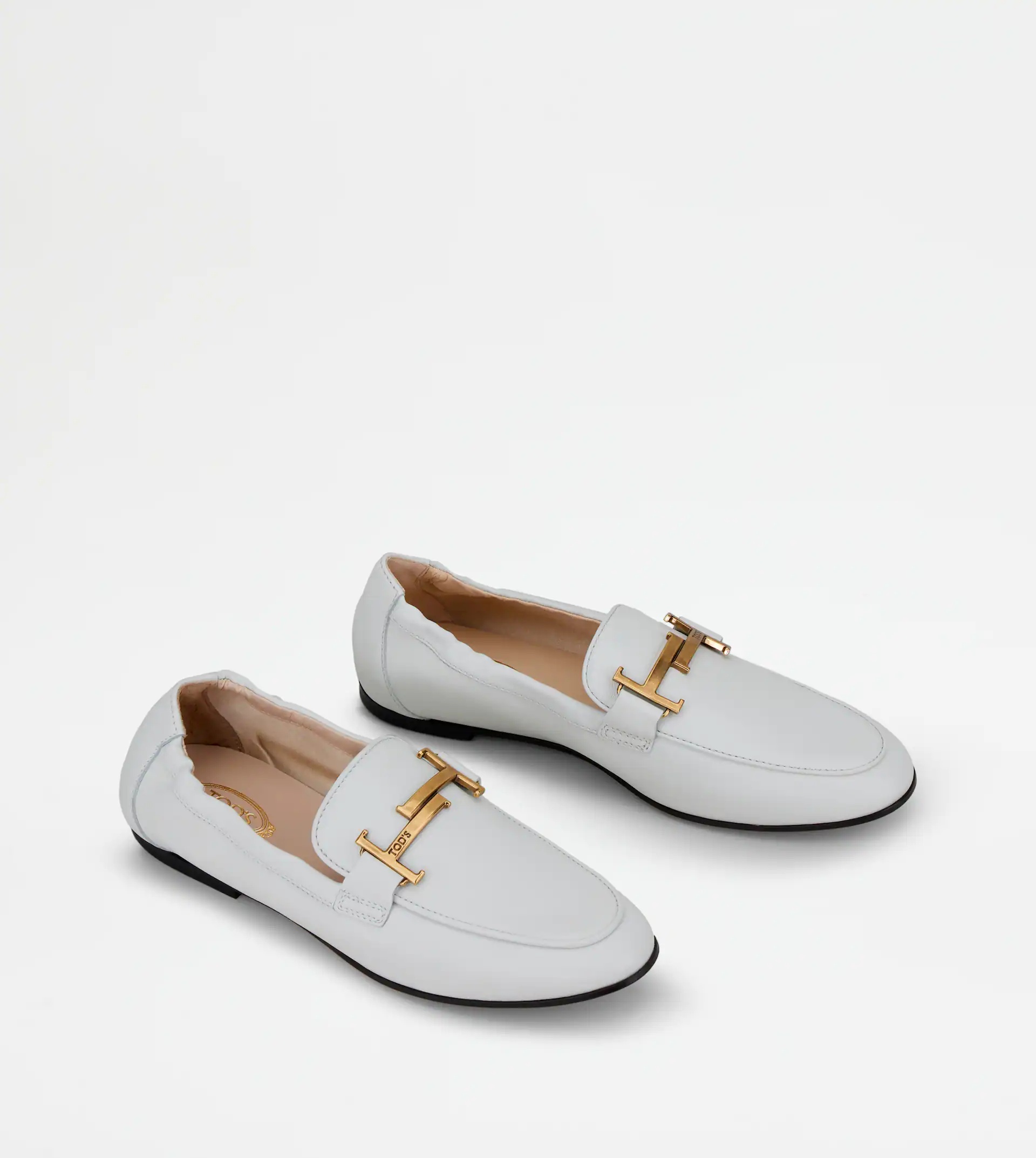 LOAFERS IN LEATHER - WHITE - 3