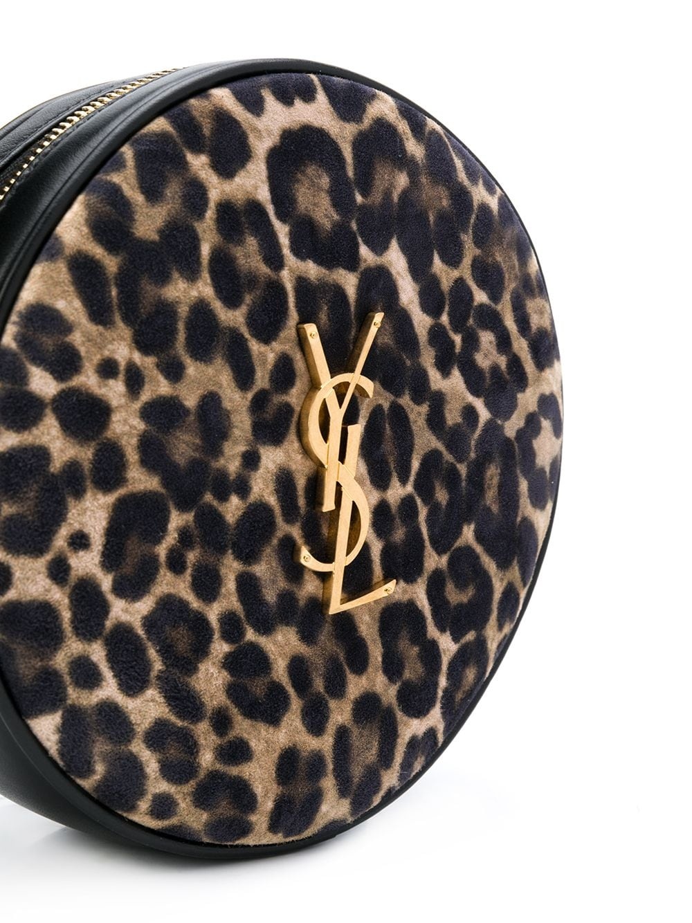 Vinyle leopard-print round camera bag - 4