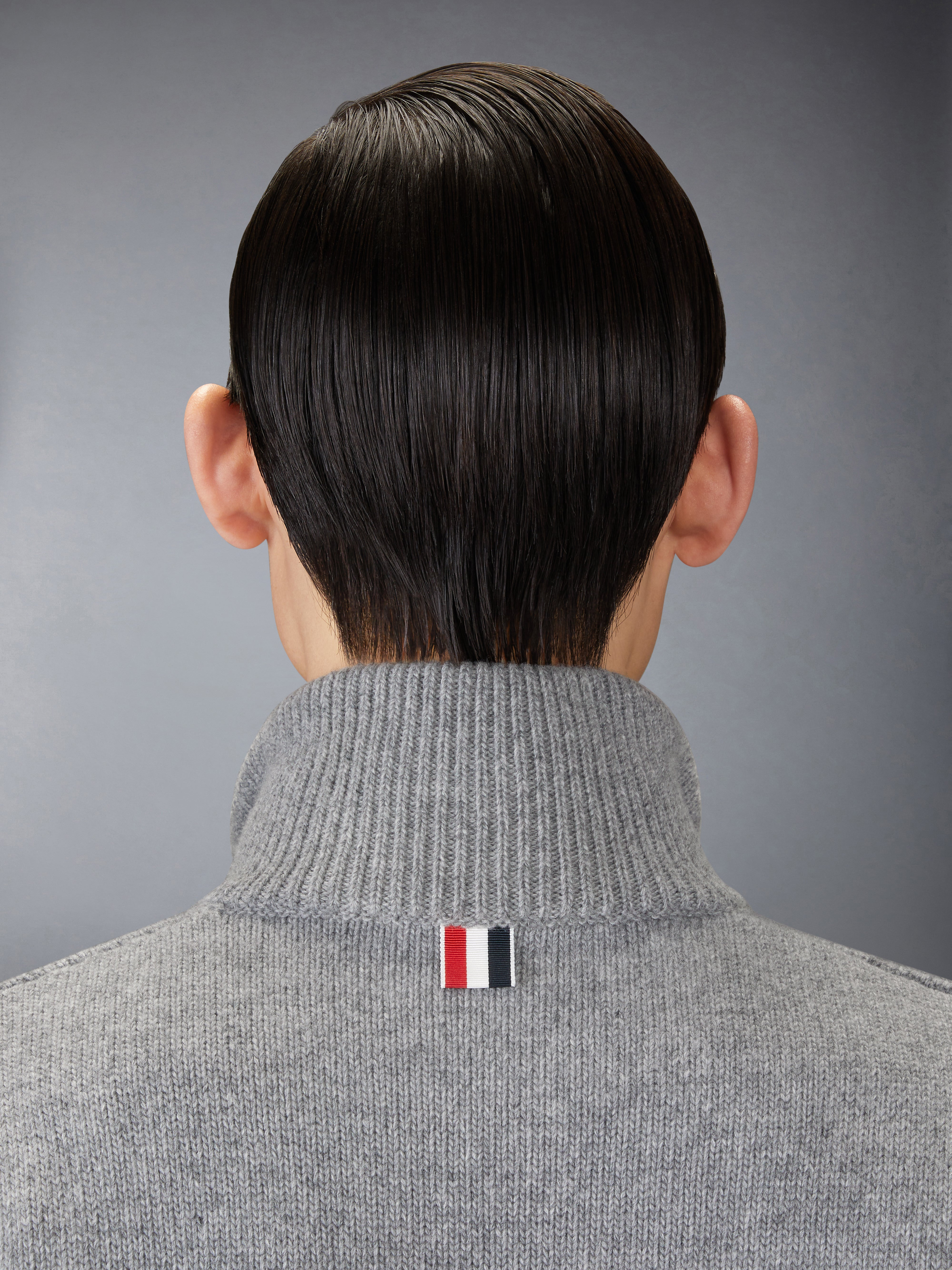 MERINO WOOL 4-BAR FUNNEL NECK PULLOVER - 6
