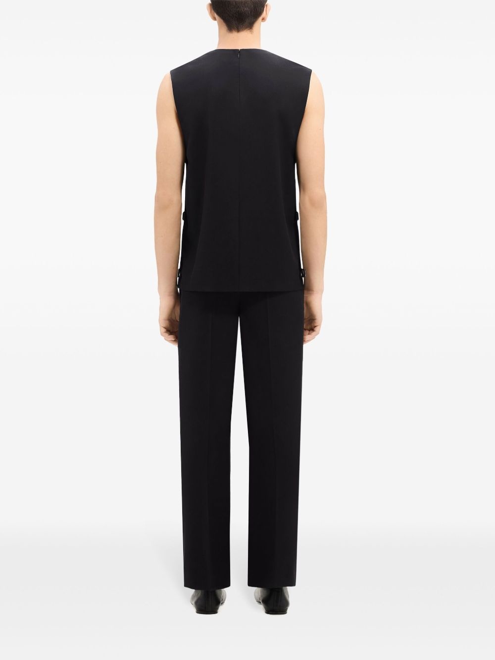 buckle-detail sleeveless wool top - 4