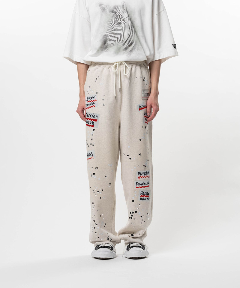 Maison MIHARAYASUHIRO Embellished Sticker Sweat Pants outlook