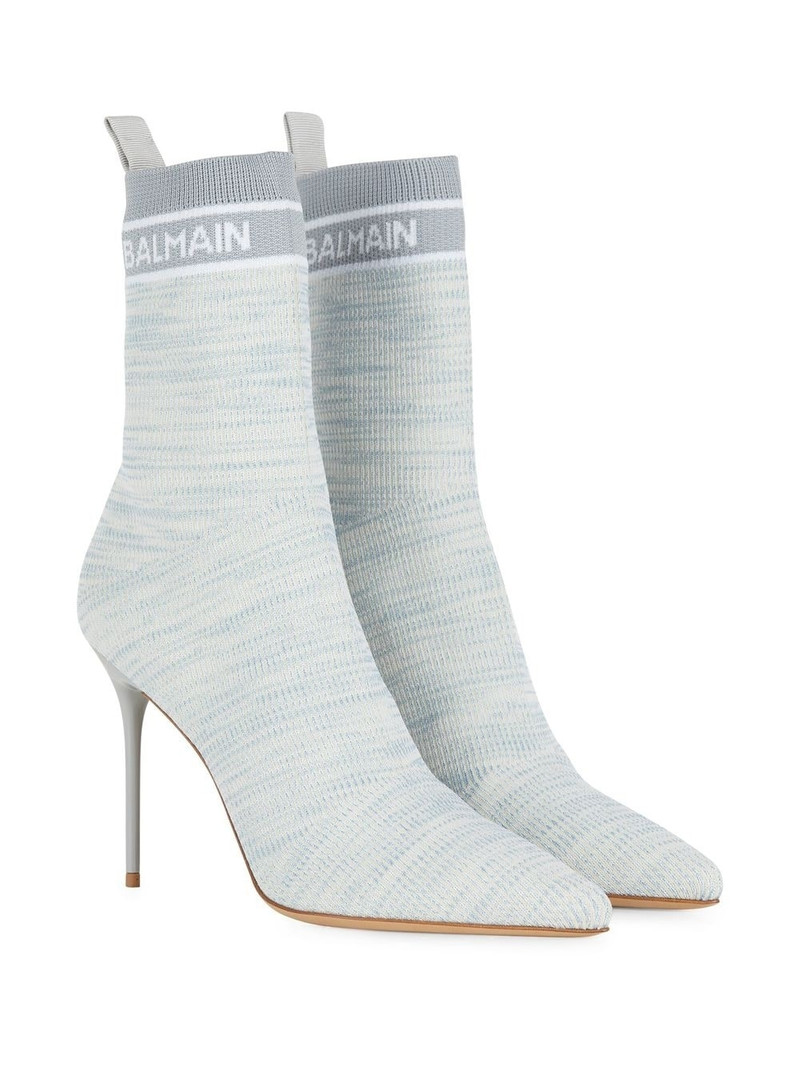Balmain Skye 95mm knit ankle boots outlook