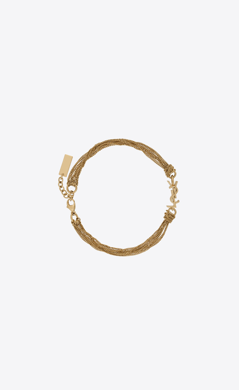 SAINT LAURENT cassandre tassel bracelet in metal outlook