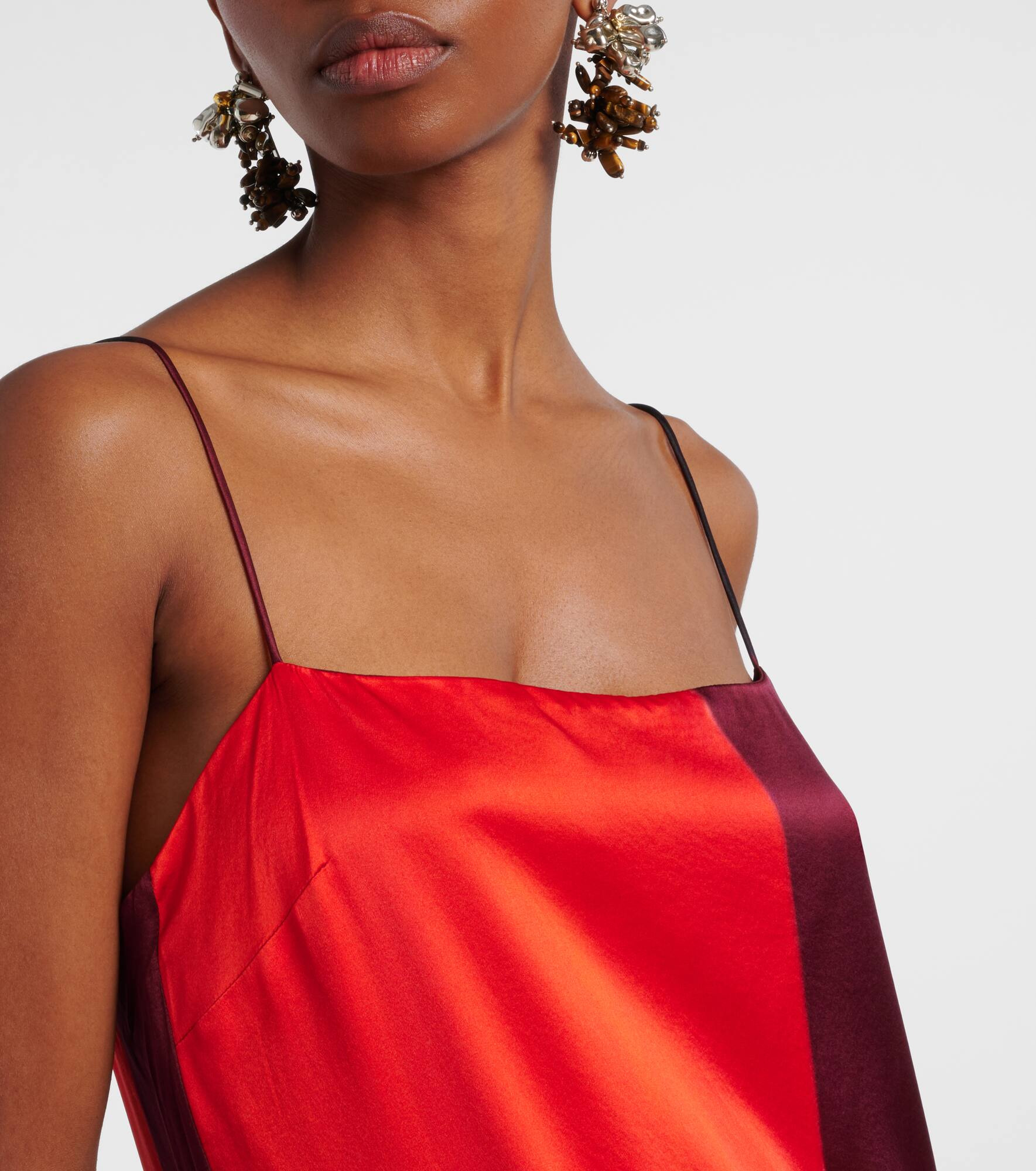 Mae printed silk-blend maxi dress - 4