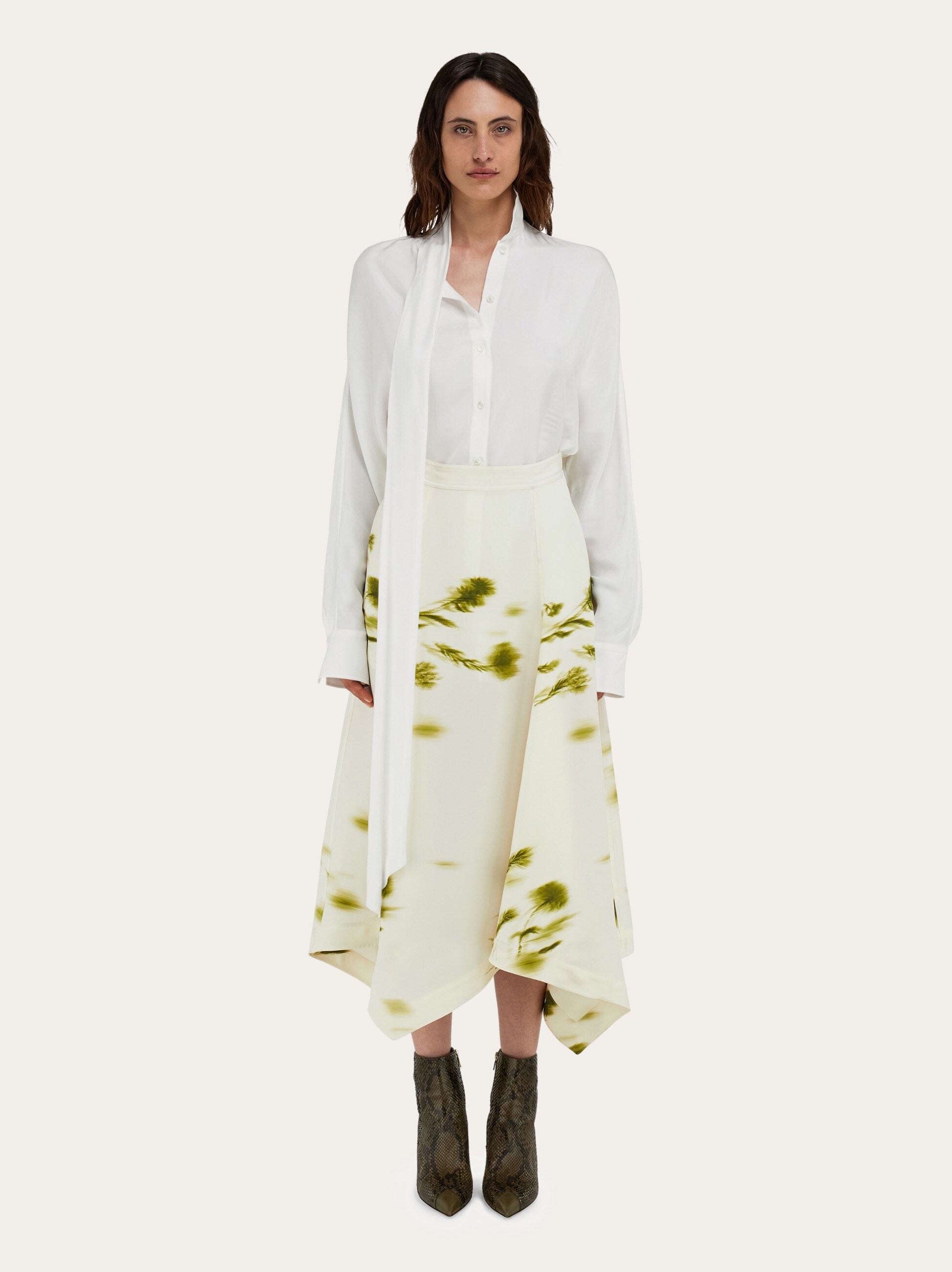 Blossom print handkerchief midi skirt - 7