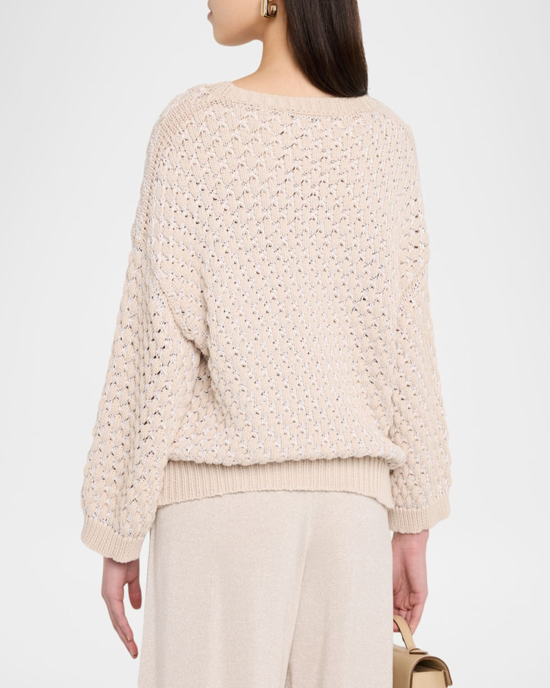 Scoop-Neck Macrame Knit Sweater 3