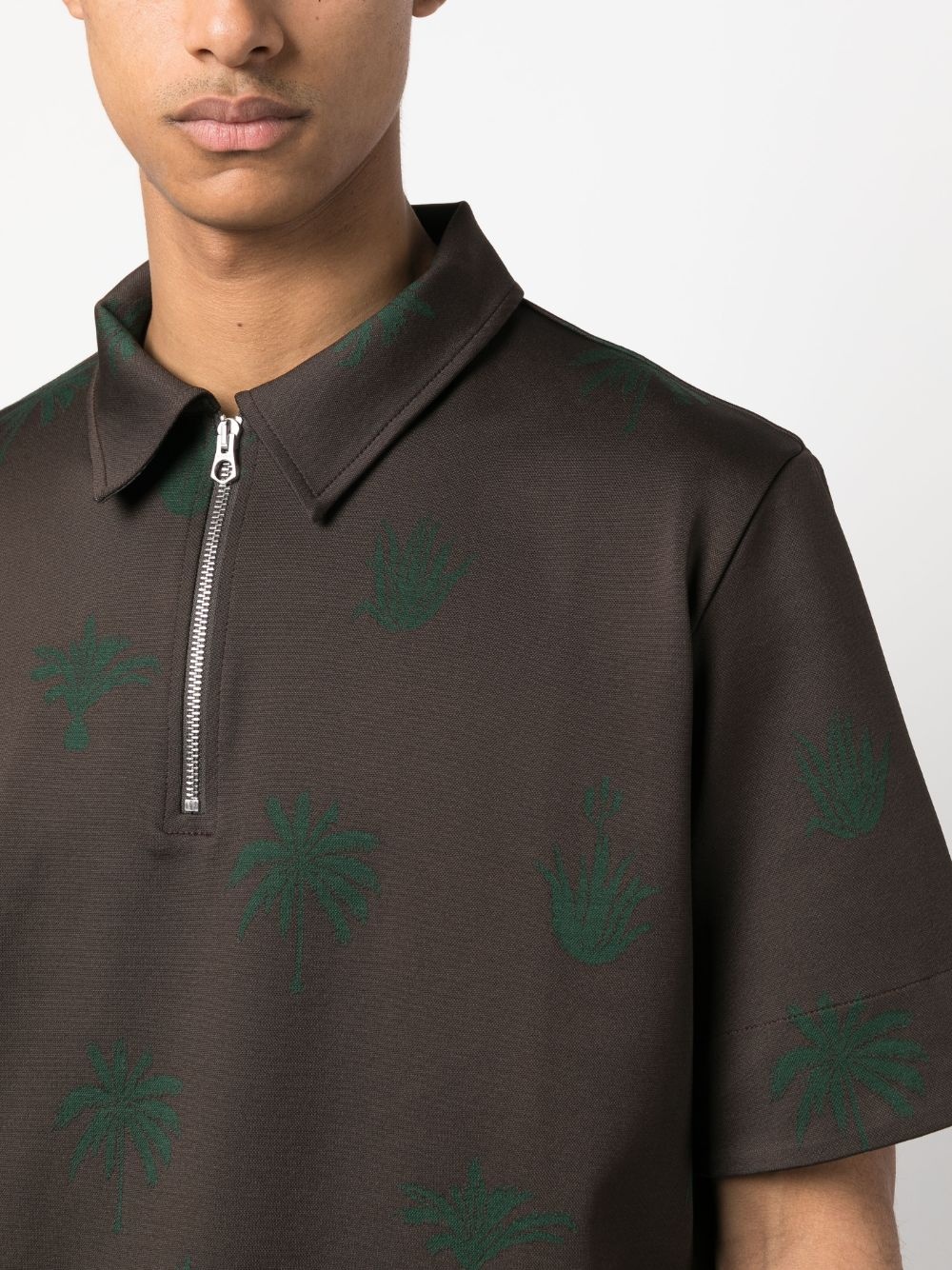 palm tree-print polo shirt - 5