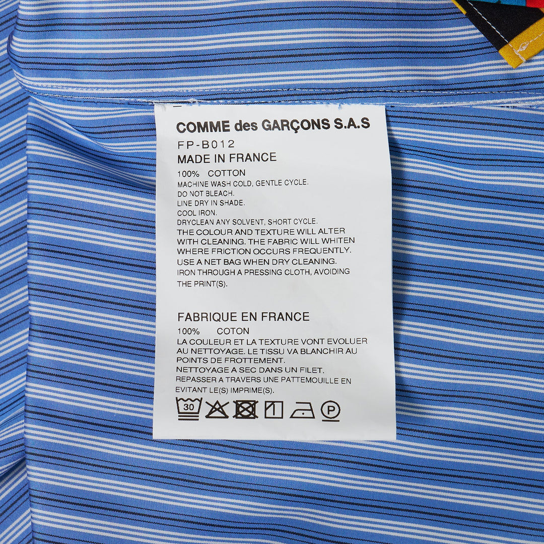 Yarn Dyed Cotton Stripe Slogan Shirt - 3