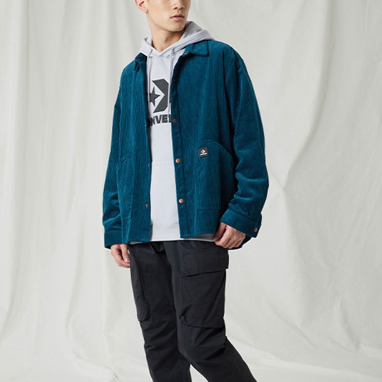 Converse Corduroy Button Shirt 'Blue' 10024006-A02 - 4