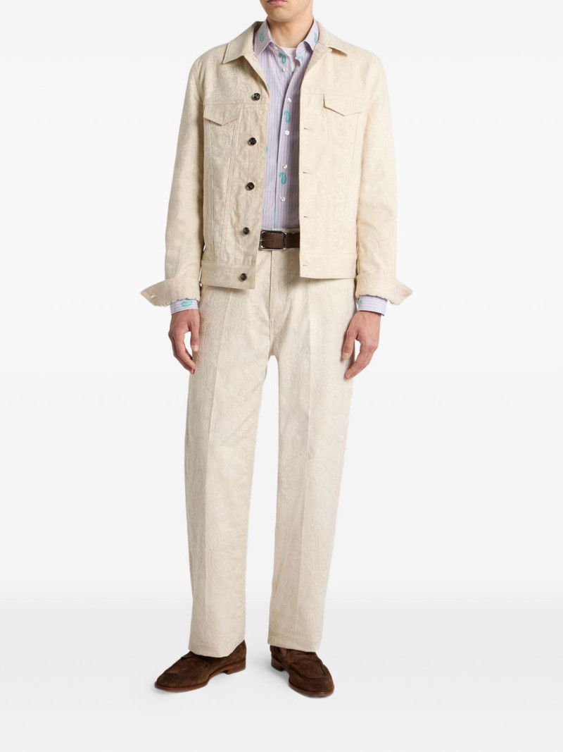Etro jacquard paisley denim jacket outlook