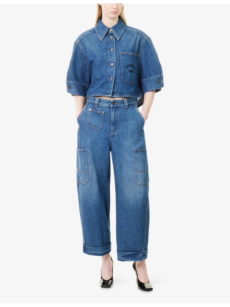 Givenchy Wide-Leg Rolled-Hem Denim Jeans outlook