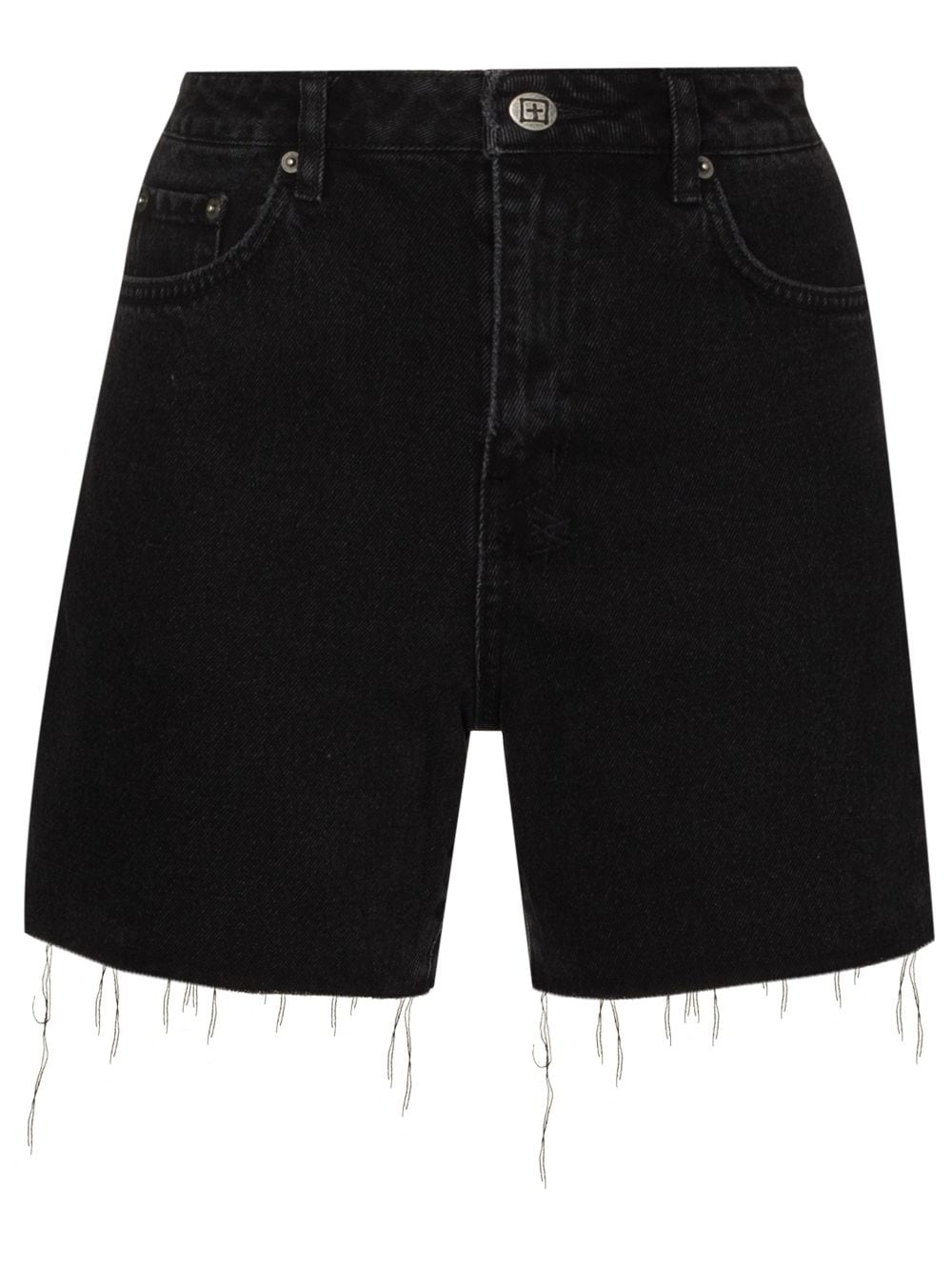 high-waist denim shorts - 1