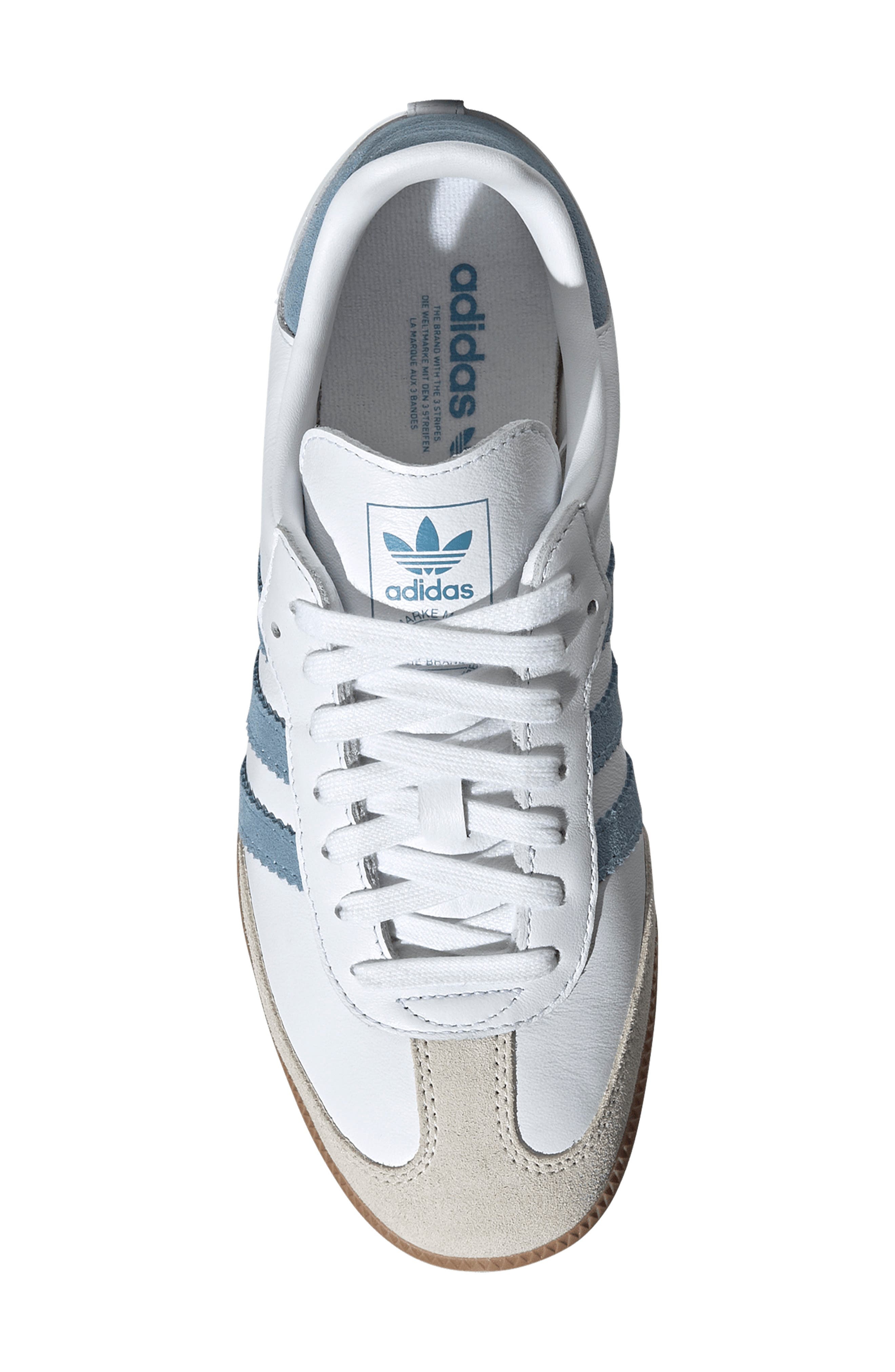 adidas Samba OG Sneaker in White/Alumina/Ash Blue at Nordstrom - 4