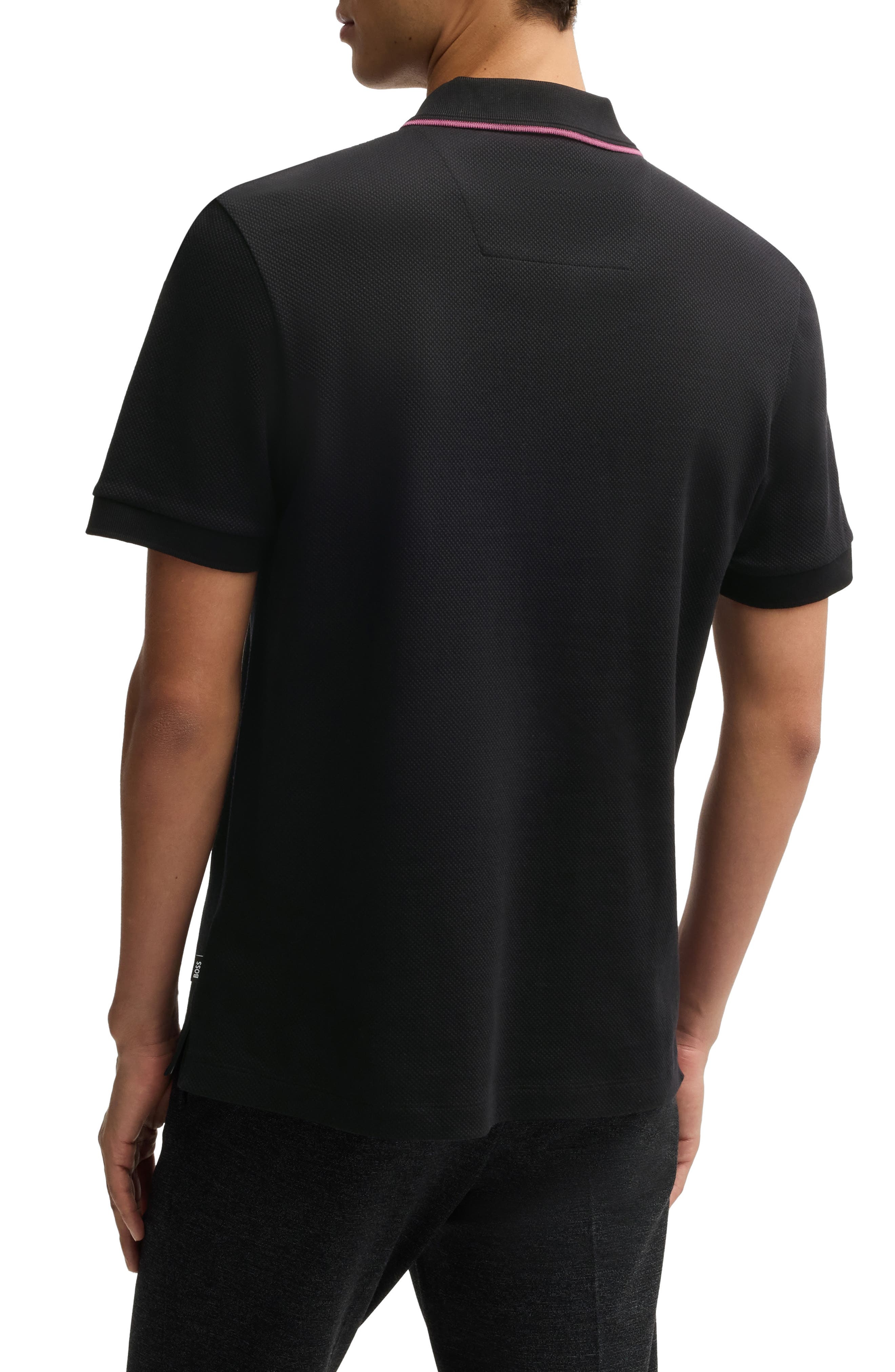 BOSS Paras Quarter Zip Cotton Polo in Black at Nordstrom - 2
