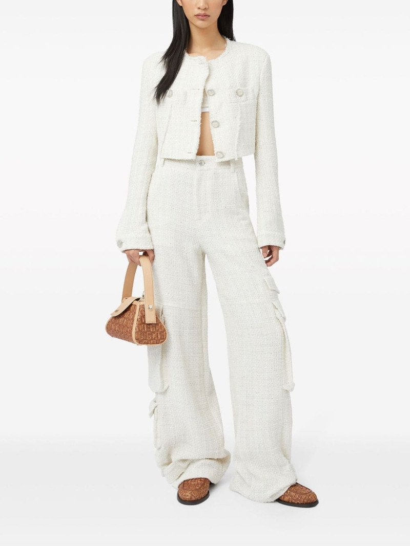 GCDS sequin-embellished tweed cargo trousers outlook