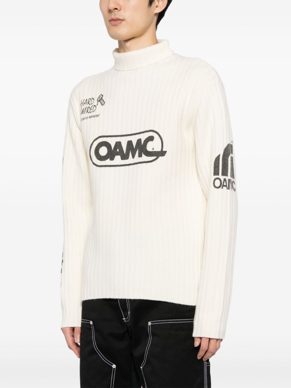 ribbed-knit wool jumper - 3
