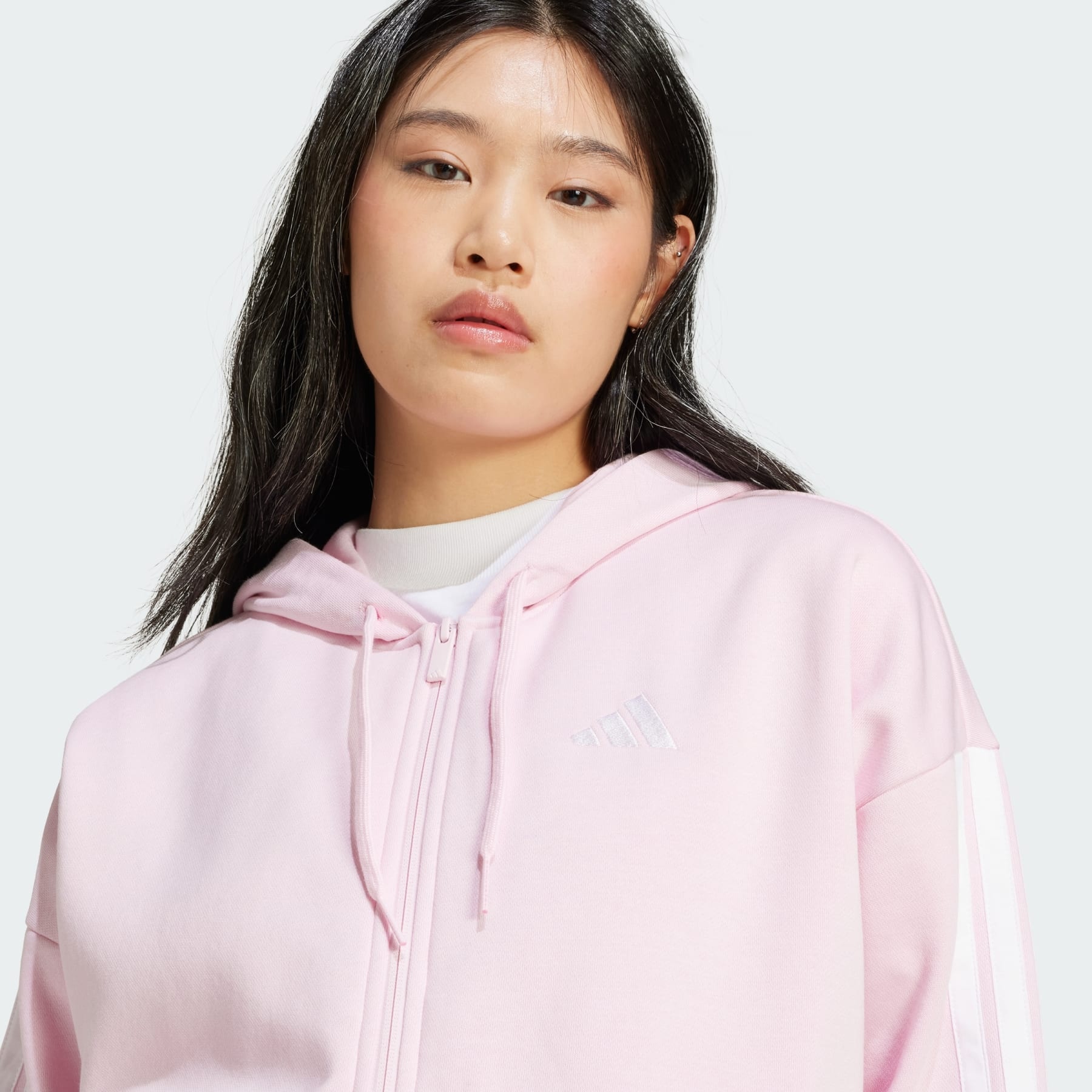 Essentials 3-Stripes Full-Zip Fleece Hoodie - 5