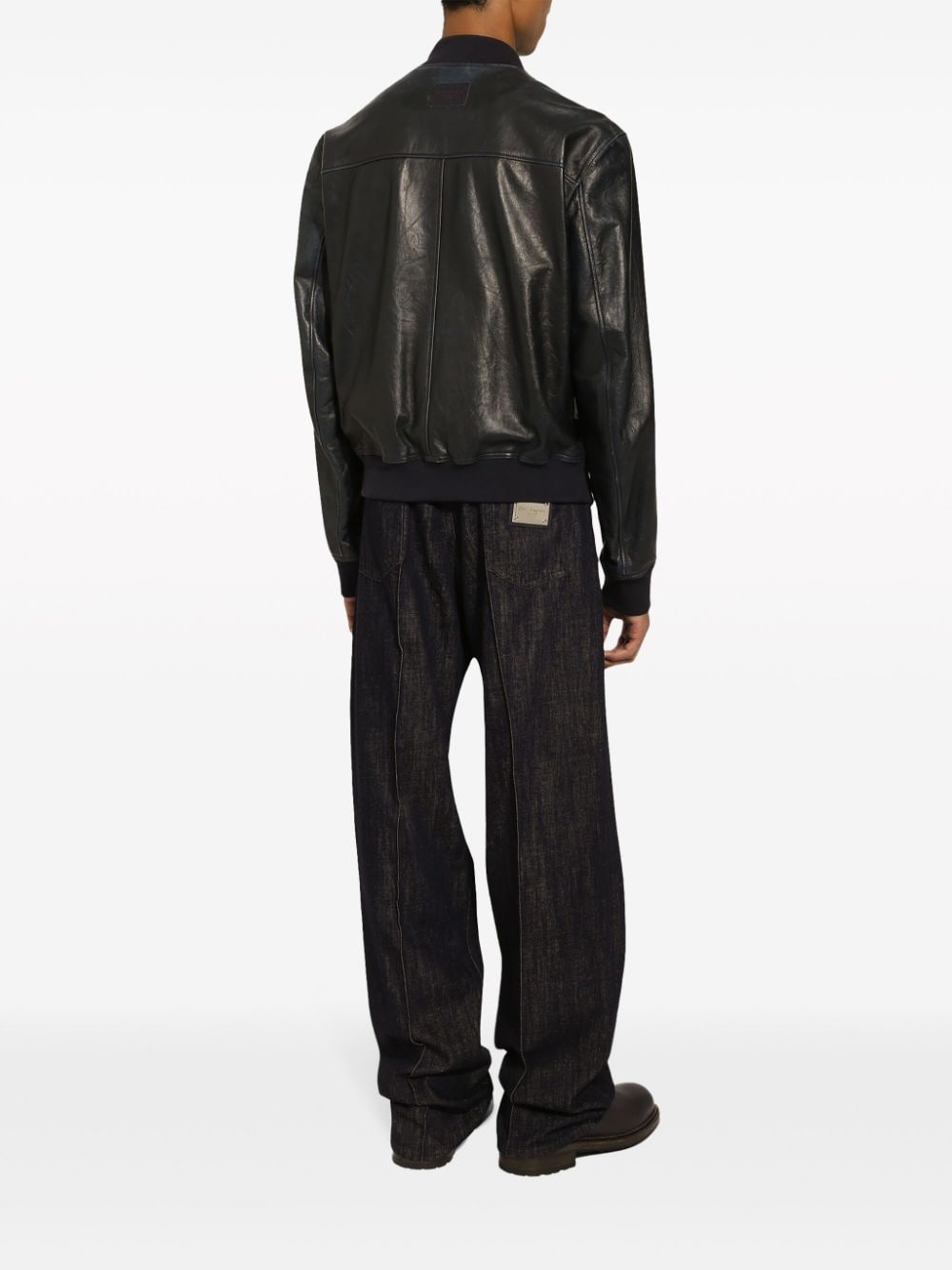 logo-appliquÃ© cotton wide-leg jeans - 4